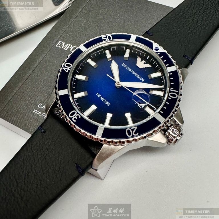 ARMANI手錶,編號AR00066,42mm銀錶殼,深黑色錶帶款-細節圖2