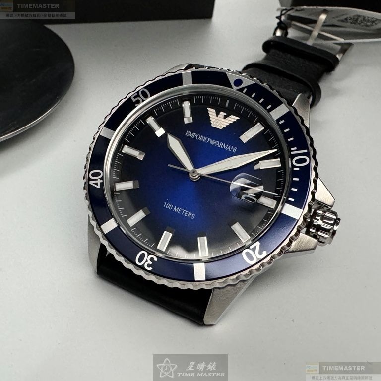 ARMANI手錶,編號AR00066,42mm銀錶殼,深黑色錶帶款-細節圖4