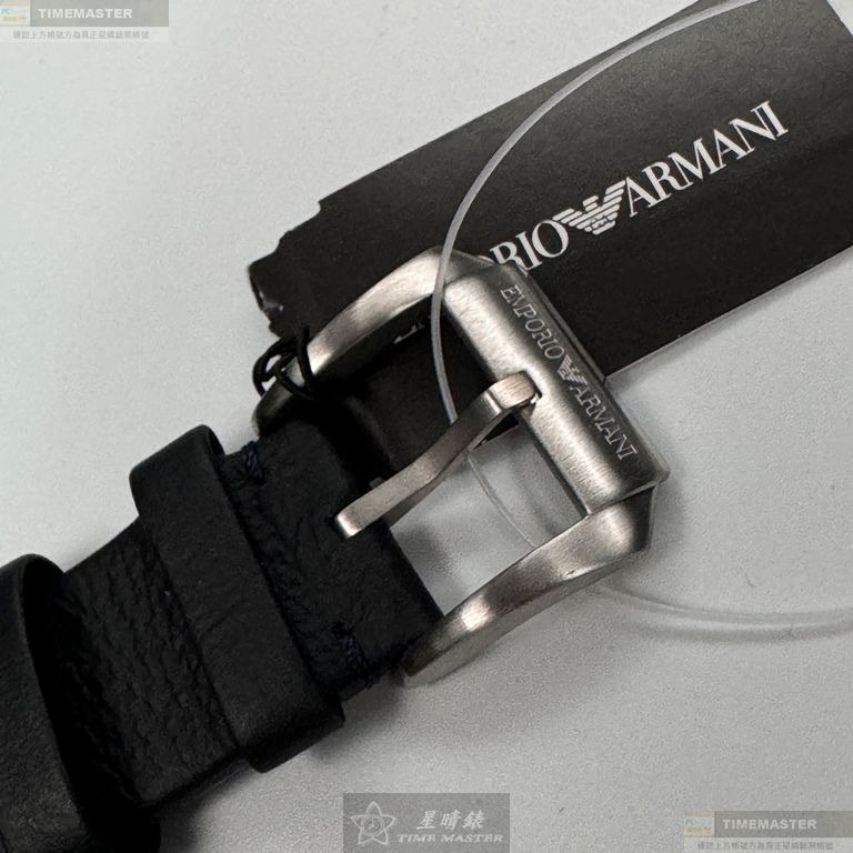 ARMANI手錶,編號AR00066,42mm銀錶殼,深黑色錶帶款-細節圖5