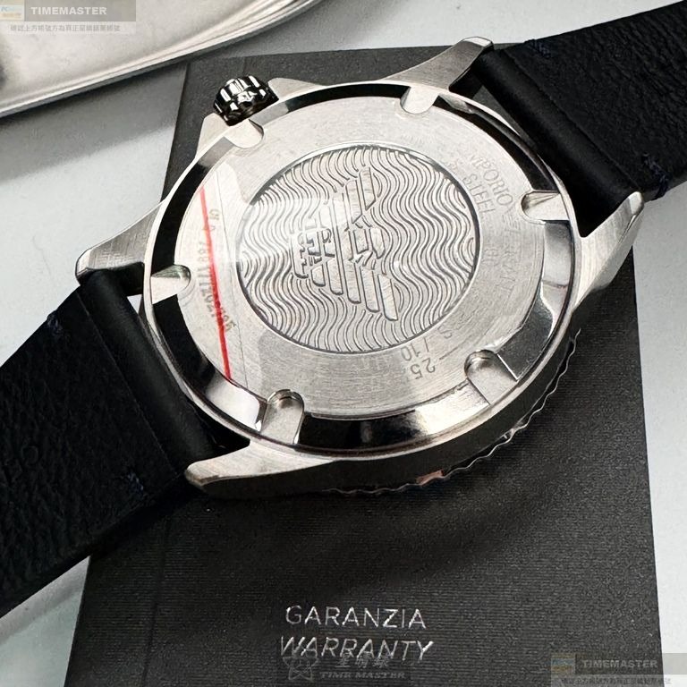 ARMANI手錶,編號AR00066,42mm銀錶殼,深黑色錶帶款-細節圖8