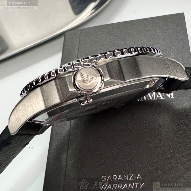 ARMANI手錶,編號AR00066,42mm銀錶殼,深黑色錶帶款-細節圖9