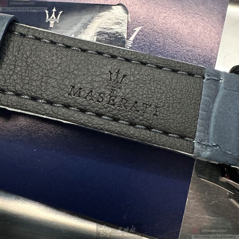 MASERATI手錶,編號R8851116001,46mm槍灰色錶殼,寶藍錶帶款-細節圖9