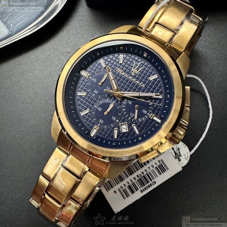 MASERATI手錶,編號R8873621021,44mm銀, 金色錶殼,金色錶帶款-細節圖8