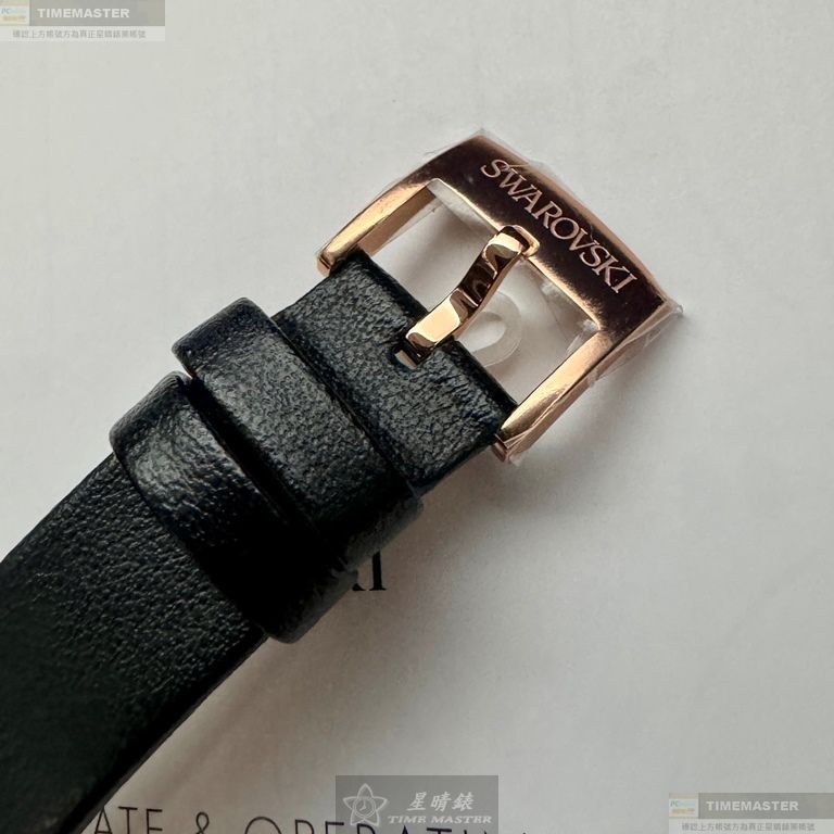 SWAROVSKI手錶,編號SW00021,34mm玫瑰金錶殼,深黑色錶帶款-細節圖8