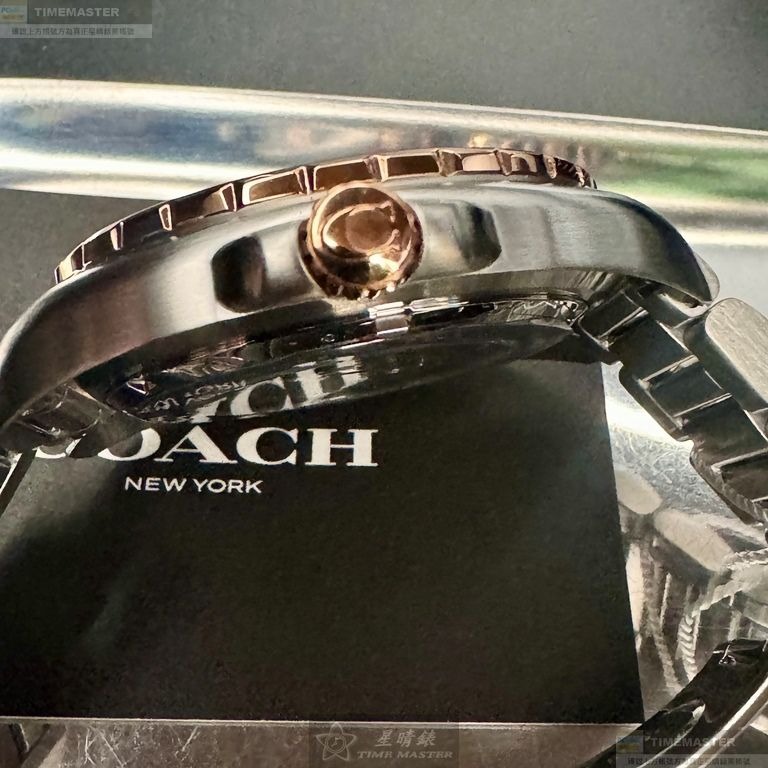 COACH手錶,編號CH00214,46mm玫瑰金錶殼,金銀相間錶帶款-細節圖4