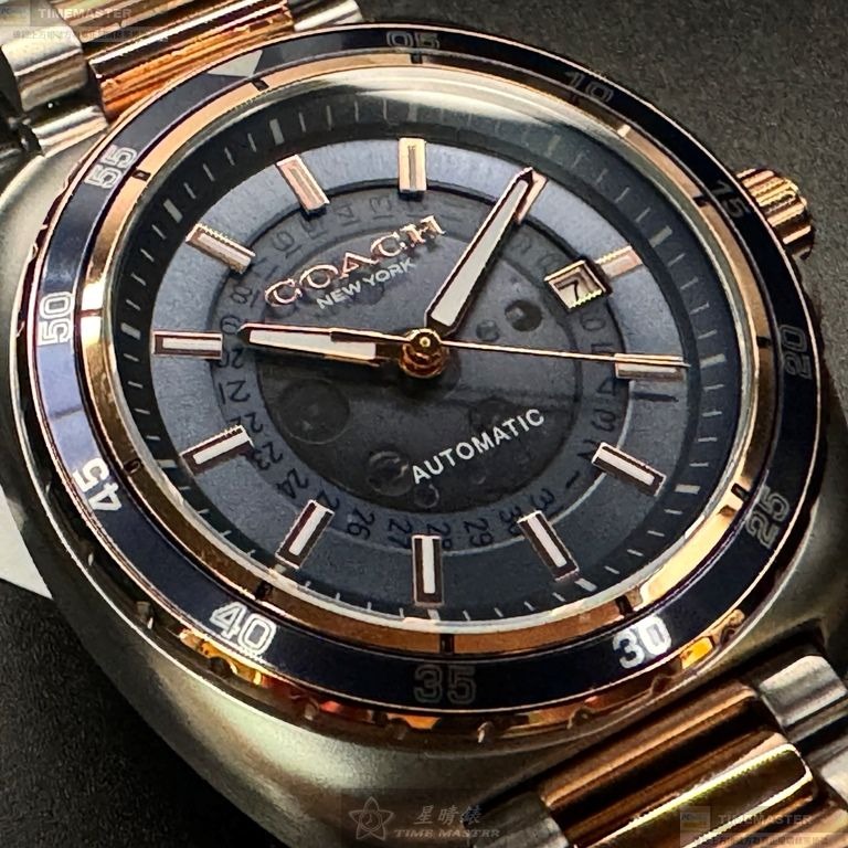 COACH手錶,編號CH00214,46mm玫瑰金錶殼,金銀相間錶帶款-細節圖9