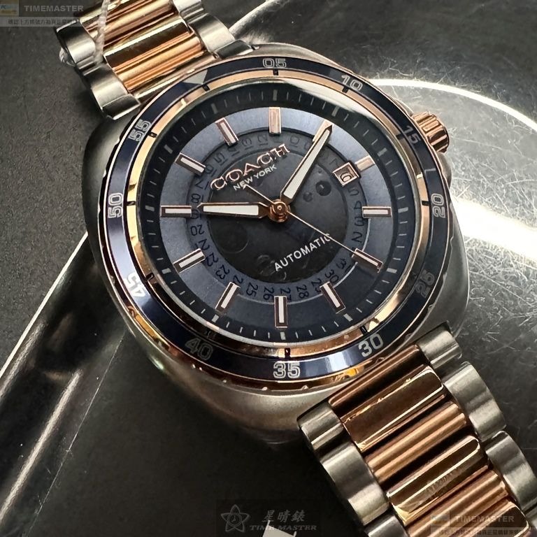 COACH手錶,編號CH00214,46mm玫瑰金錶殼,金銀相間錶帶款-細節圖11