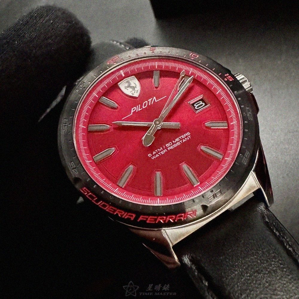 FERRARI手錶,編號FE00081,46mm銀錶殼,深黑色錶帶款-細節圖5