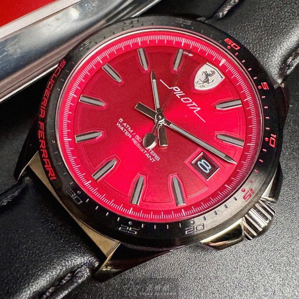 FERRARI手錶,編號FE00081,46mm銀錶殼,深黑色錶帶款-細節圖8