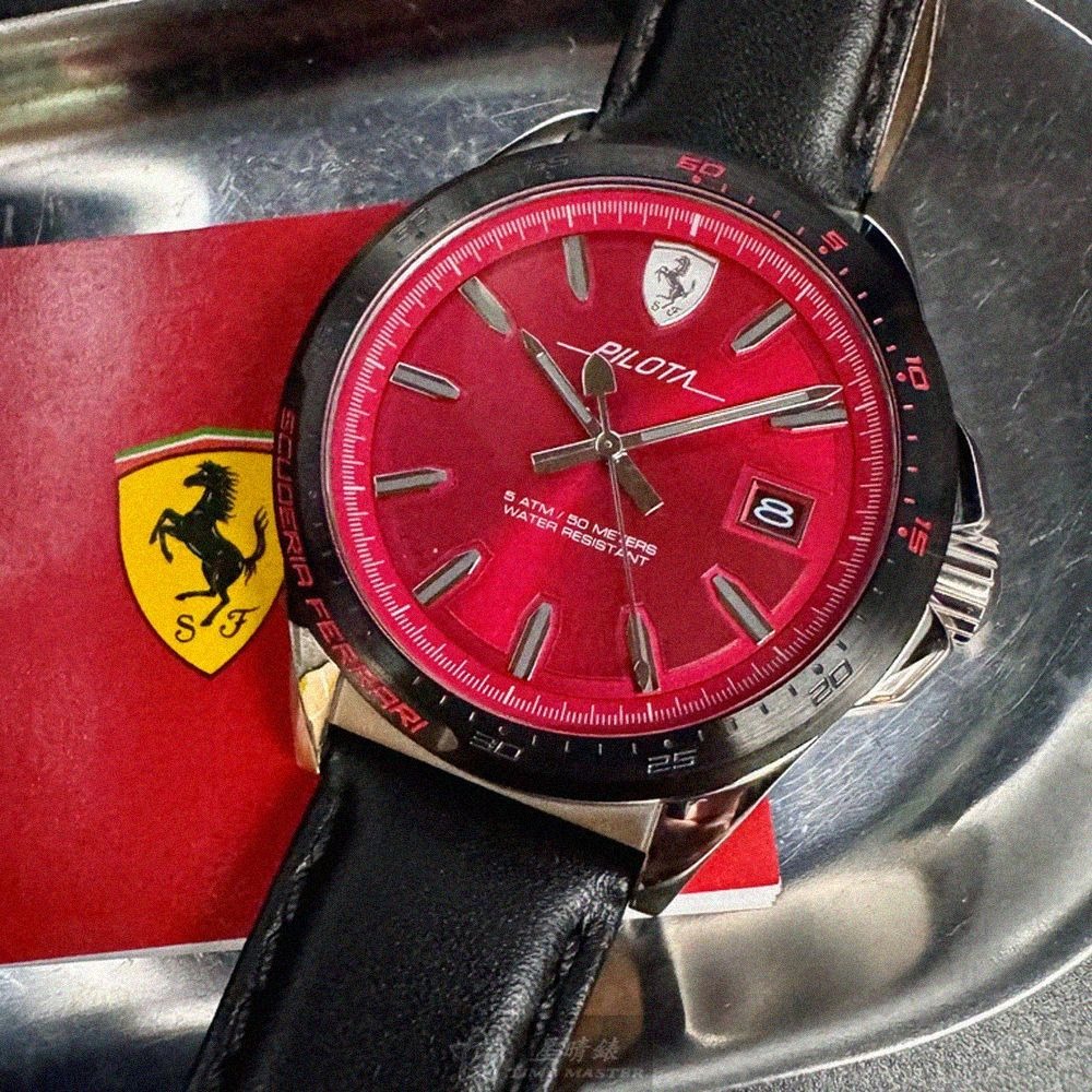 FERRARI手錶,編號FE00081,46mm銀錶殼,深黑色錶帶款-細節圖11