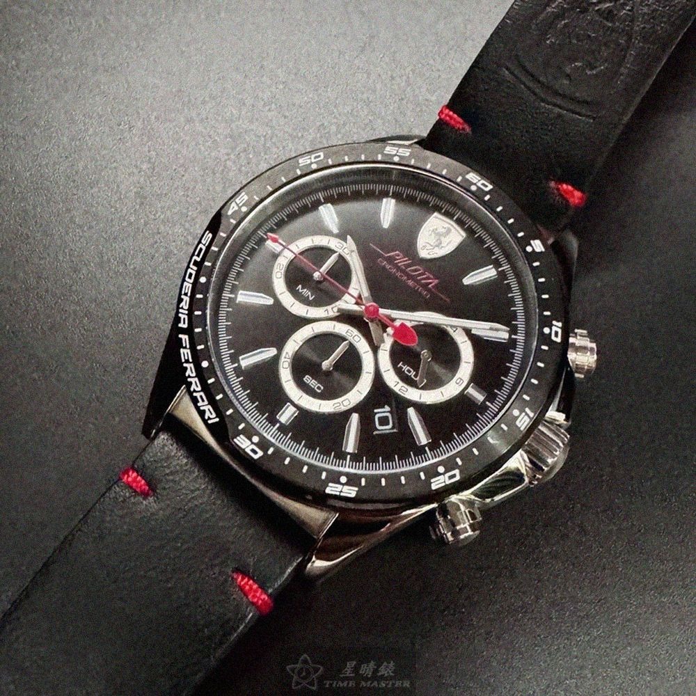 FERRARI手錶,編號FE00084,46mm銀錶殼,深黑色錶帶款-細節圖4