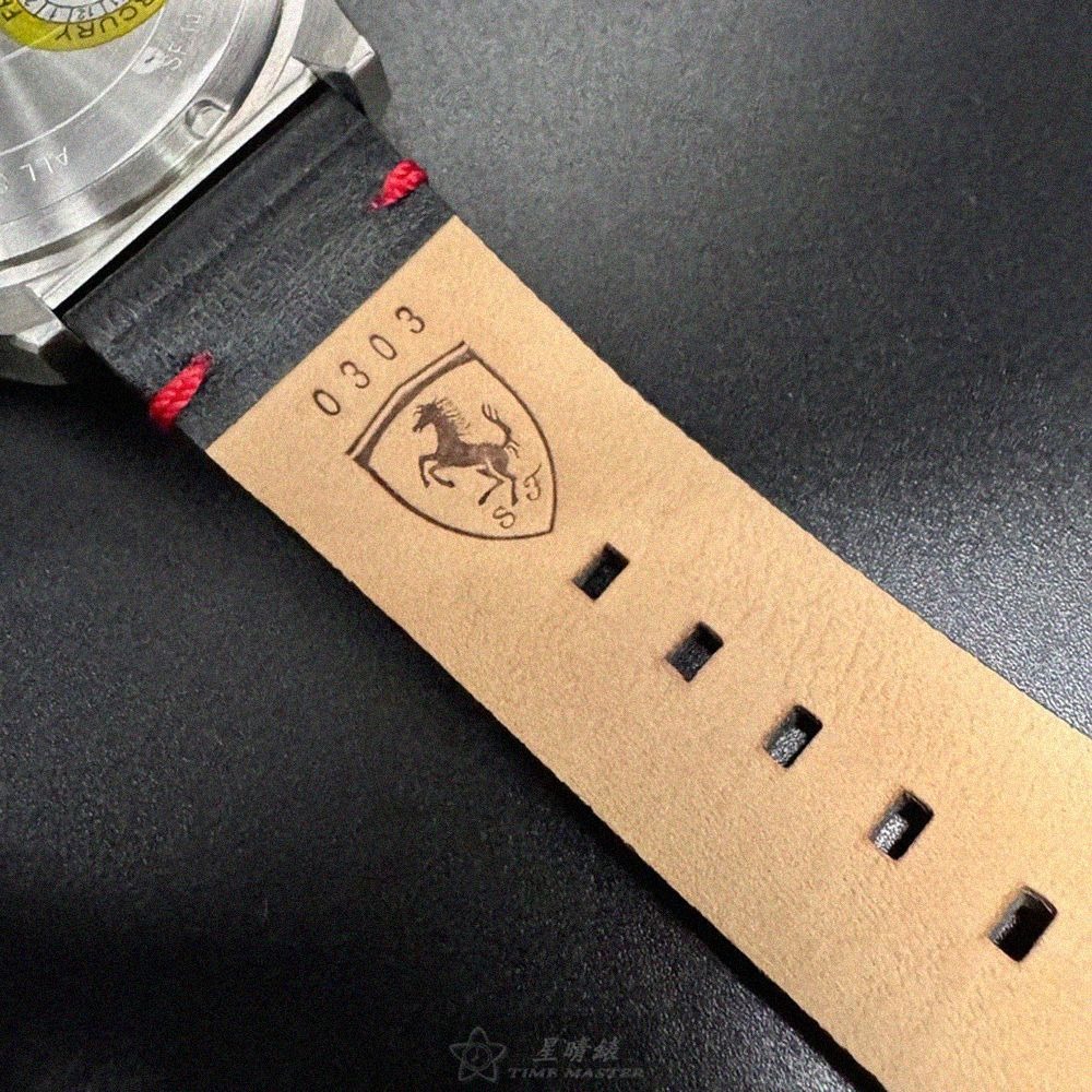 FERRARI手錶,編號FE00084,46mm銀錶殼,深黑色錶帶款-細節圖5