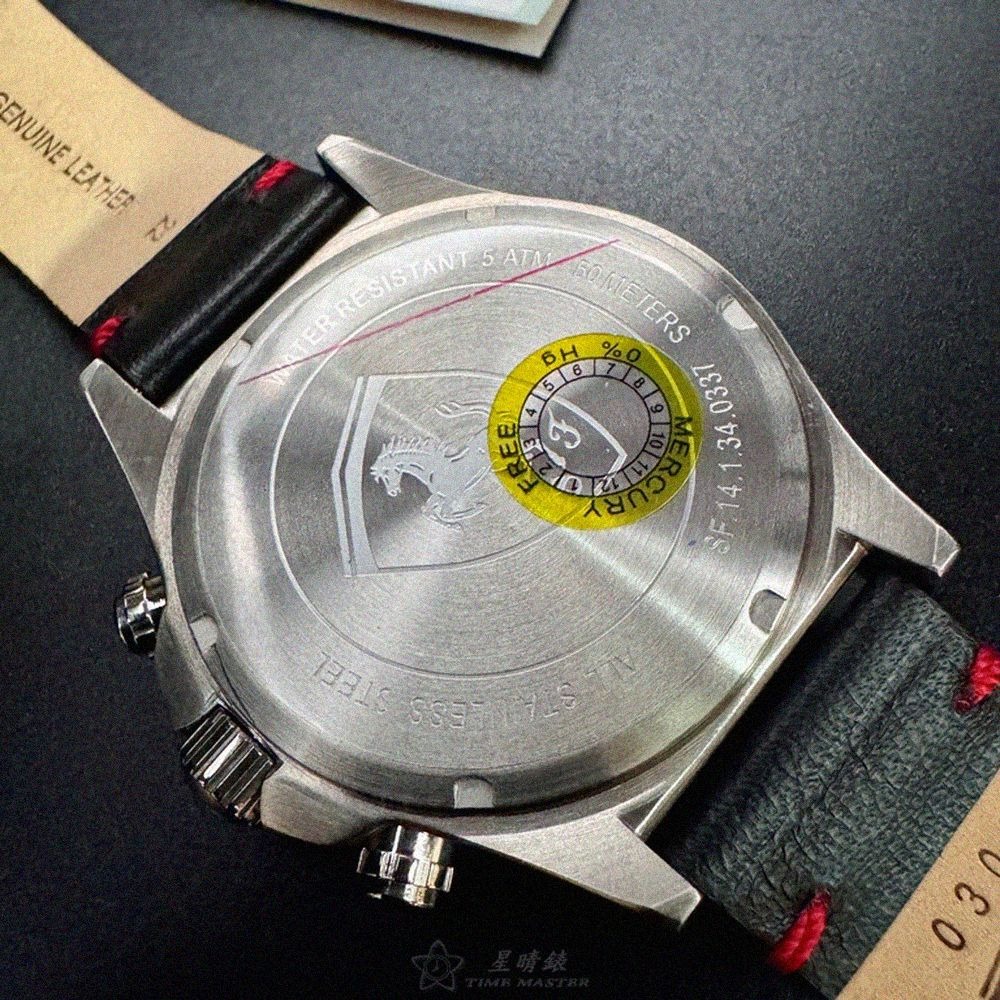 FERRARI手錶,編號FE00084,46mm銀錶殼,深黑色錶帶款-細節圖6