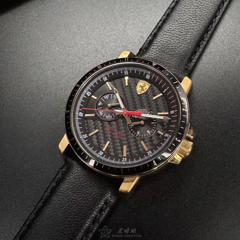 FERRARI手錶,編號FE00091,42mm黑錶殼,深黑色錶帶款-細節圖6