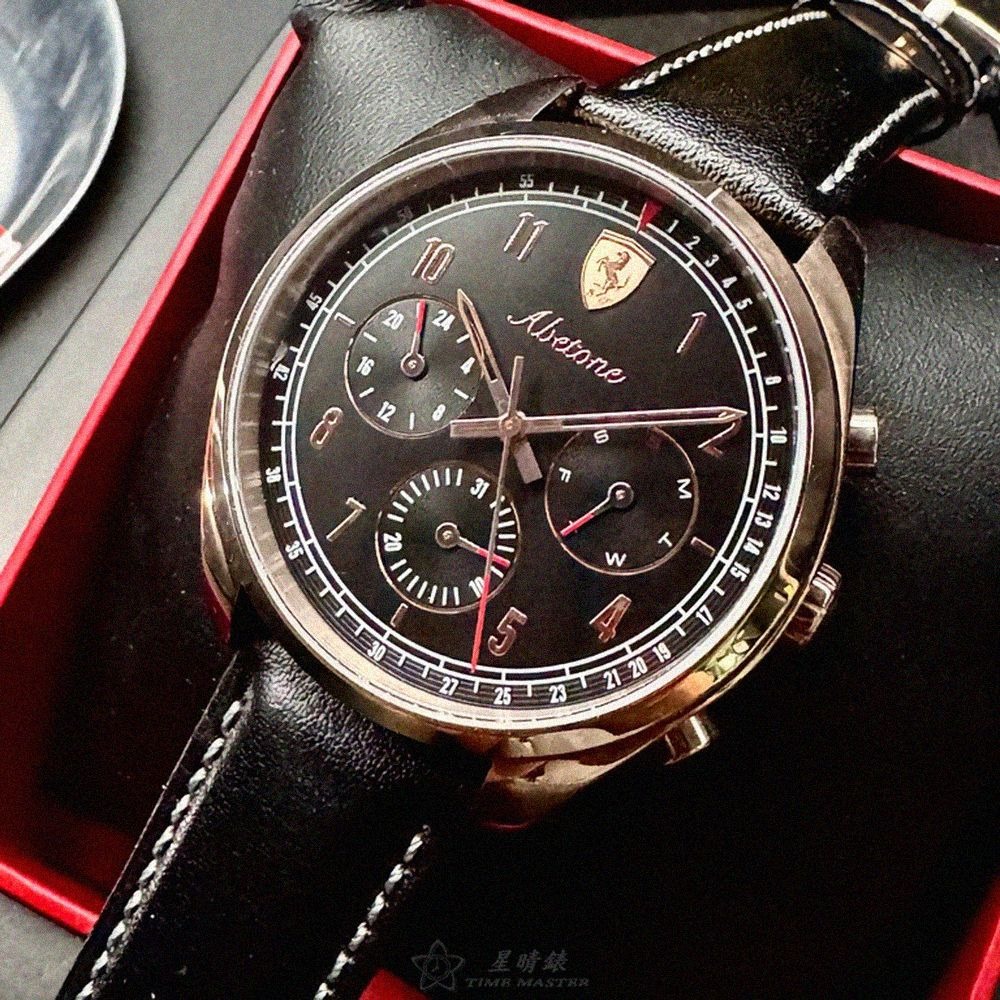 FERRARI手錶,編號FE00095,42mm玫瑰金錶殼,深黑色錶帶款-細節圖2