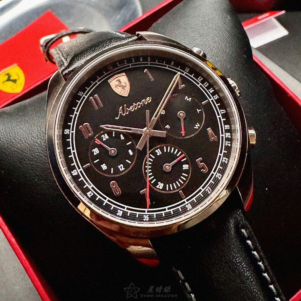 FERRARI手錶,編號FE00095,42mm玫瑰金錶殼,深黑色錶帶款-細節圖3