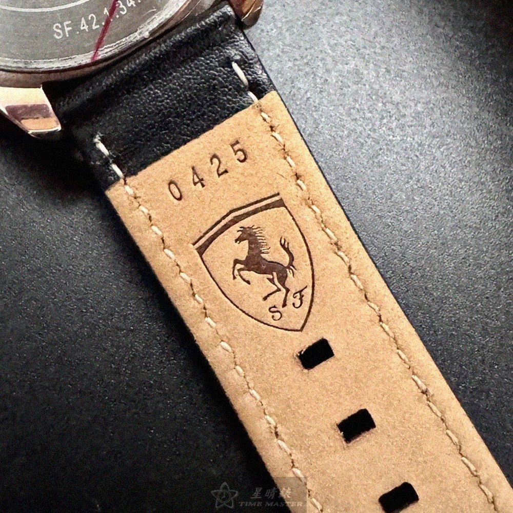 FERRARI手錶,編號FE00095,42mm玫瑰金錶殼,深黑色錶帶款-細節圖5