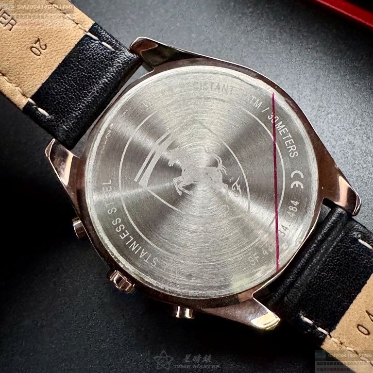 FERRARI手錶,編號FE00095,42mm玫瑰金錶殼,深黑色錶帶款-細節圖4