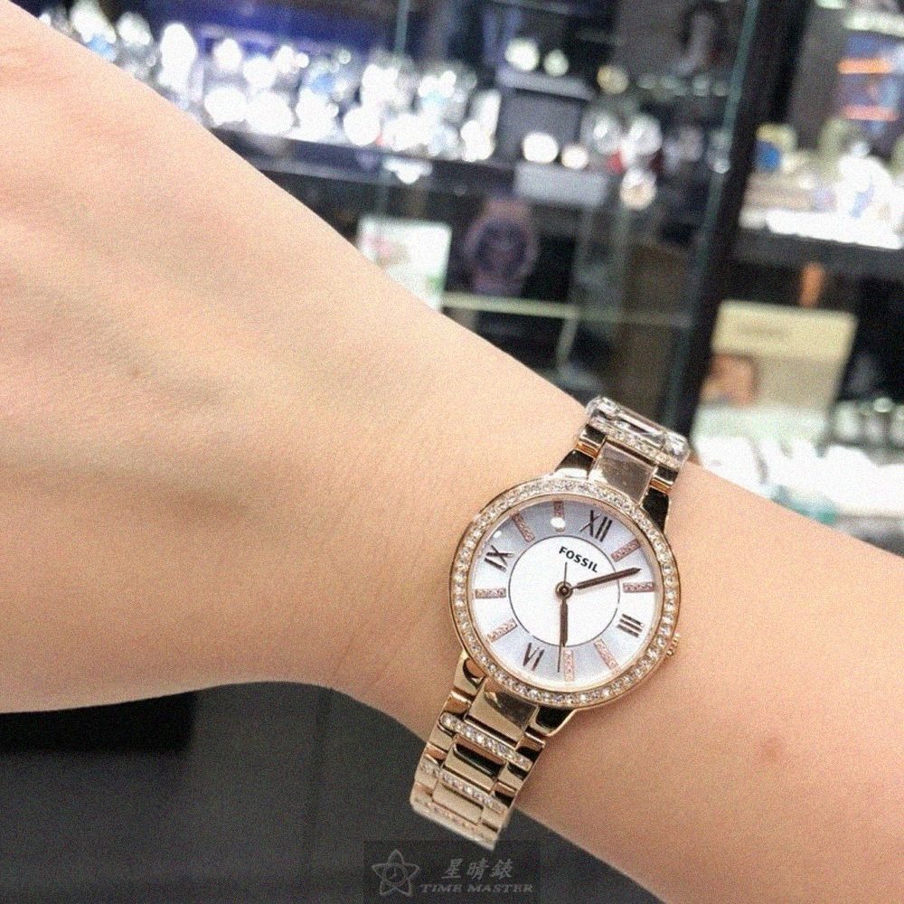 FOSSIL手錶,編號FS00132,36mm金色圓形精鋼錶殼,白色簡約, 羅馬數字, 中三針顯示錶面,金色精鋼錶帶款-細節圖7