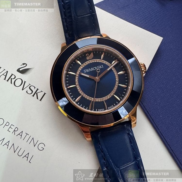 SWAROVSKI手錶,編號SW00033,40mm玫瑰金錶殼,寶藍錶帶款-細節圖11