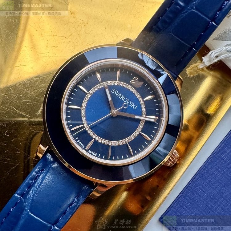 SWAROVSKI手錶,編號SW00033,40mm玫瑰金錶殼,寶藍錶帶款-細節圖8