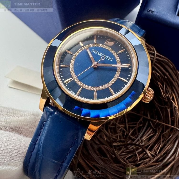 SWAROVSKI手錶,編號SW00033,40mm玫瑰金錶殼,寶藍錶帶款-細節圖9