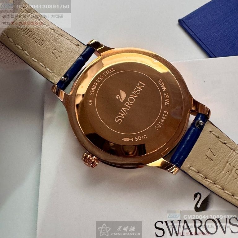 SWAROVSKI手錶,編號SW00033,40mm玫瑰金錶殼,寶藍錶帶款-細節圖6