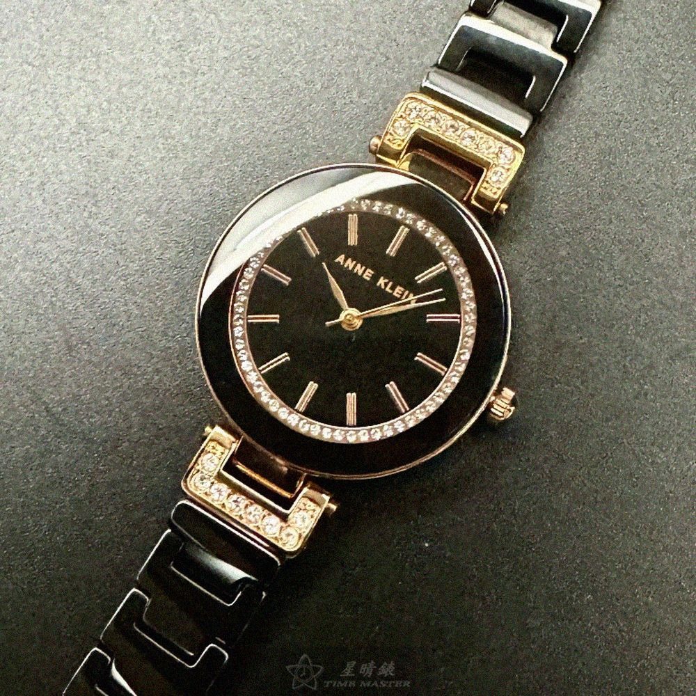 ANNE KLEIN手錶,編號AN00459,30mm黑錶殼,深黑色錶帶款-細節圖5