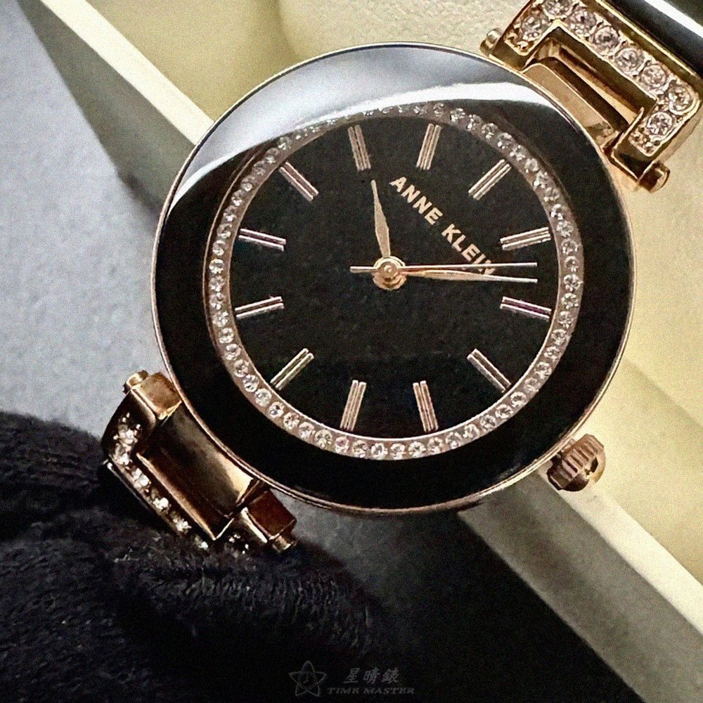 ANNE KLEIN手錶,編號AN00459,30mm黑錶殼,深黑色錶帶款-細節圖9