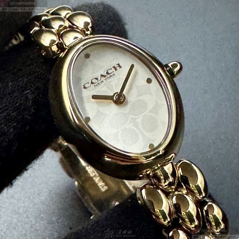 COACH手錶,編號CH00262,22mm, 28mm金色錶殼,金色錶帶款-細節圖4