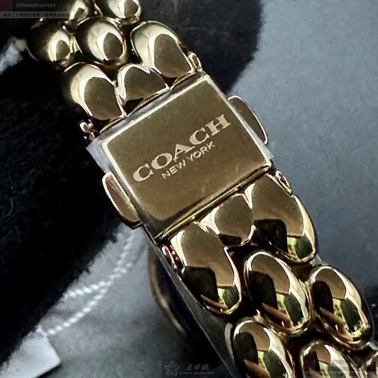 COACH手錶,編號CH00262,22mm, 28mm金色錶殼,金色錶帶款-細節圖6