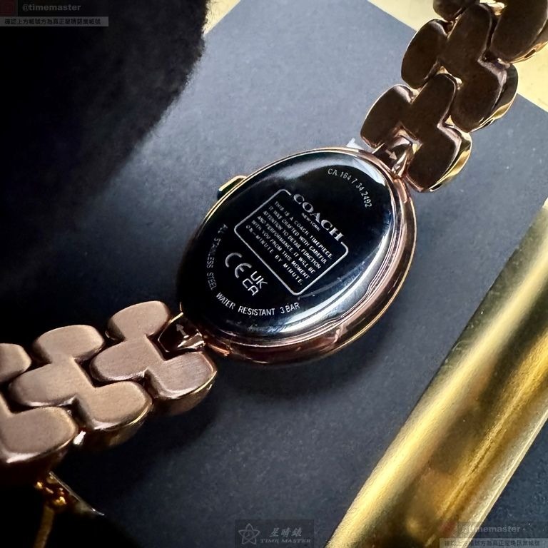 COACH手錶,編號CH00267,22mm28mm玫瑰金色錶殼,玫瑰金色錶帶款-細節圖4