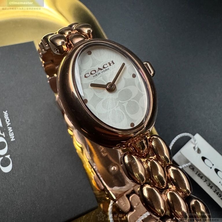 COACH手錶,編號CH00267,22mm28mm玫瑰金色錶殼,玫瑰金色錶帶款-細節圖5