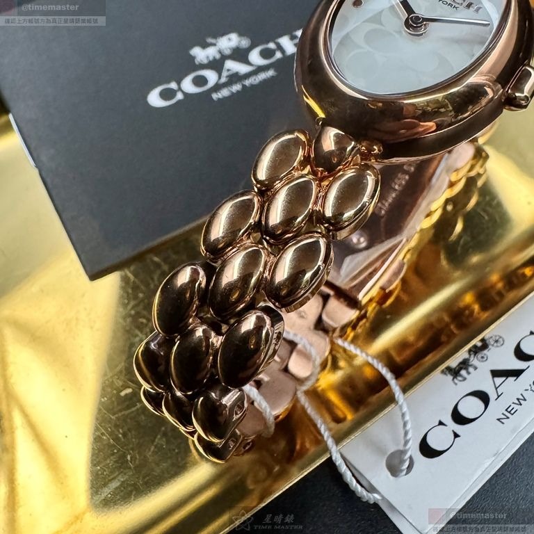 COACH手錶,編號CH00267,22mm28mm玫瑰金色錶殼,玫瑰金色錶帶款-細節圖7