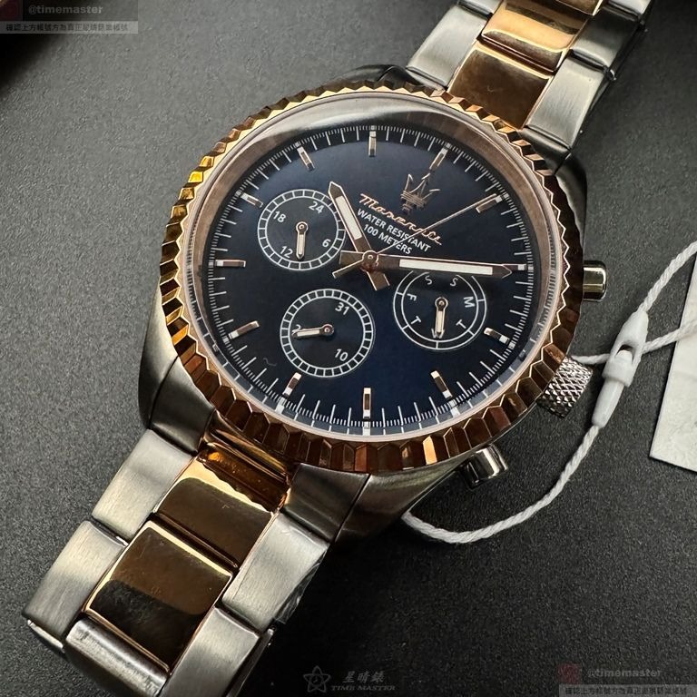 MASERATI手錶,編號R8853100040,42mm玫瑰金錶殼,金銀相間錶帶款-細節圖2