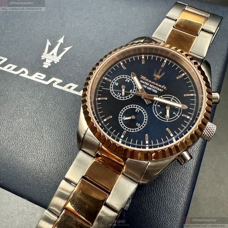 MASERATI手錶,編號R8853100040,42mm玫瑰金錶殼,金銀相間錶帶款-細節圖8