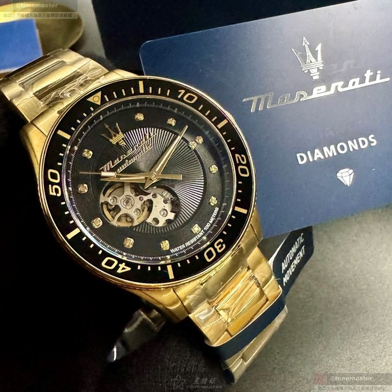 MASERATI手錶,編號R8823140003,44mm金色錶殼,金色錶帶款-細節圖3