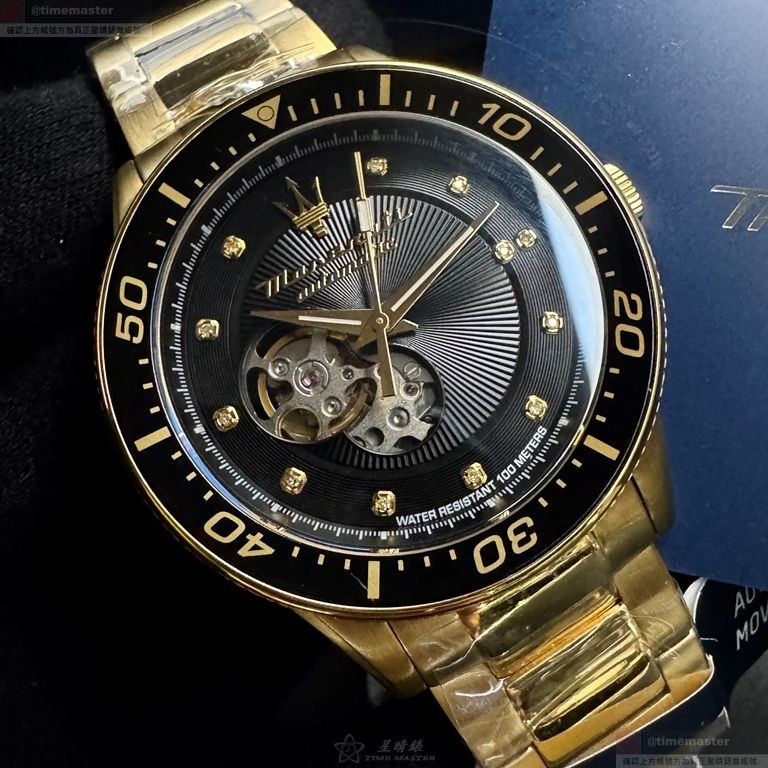 MASERATI手錶,編號R8823140003,44mm金色錶殼,金色錶帶款-細節圖4