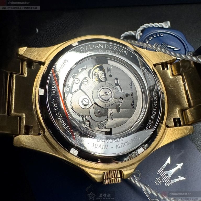 MASERATI手錶,編號R8823140003,44mm金色錶殼,金色錶帶款-細節圖5