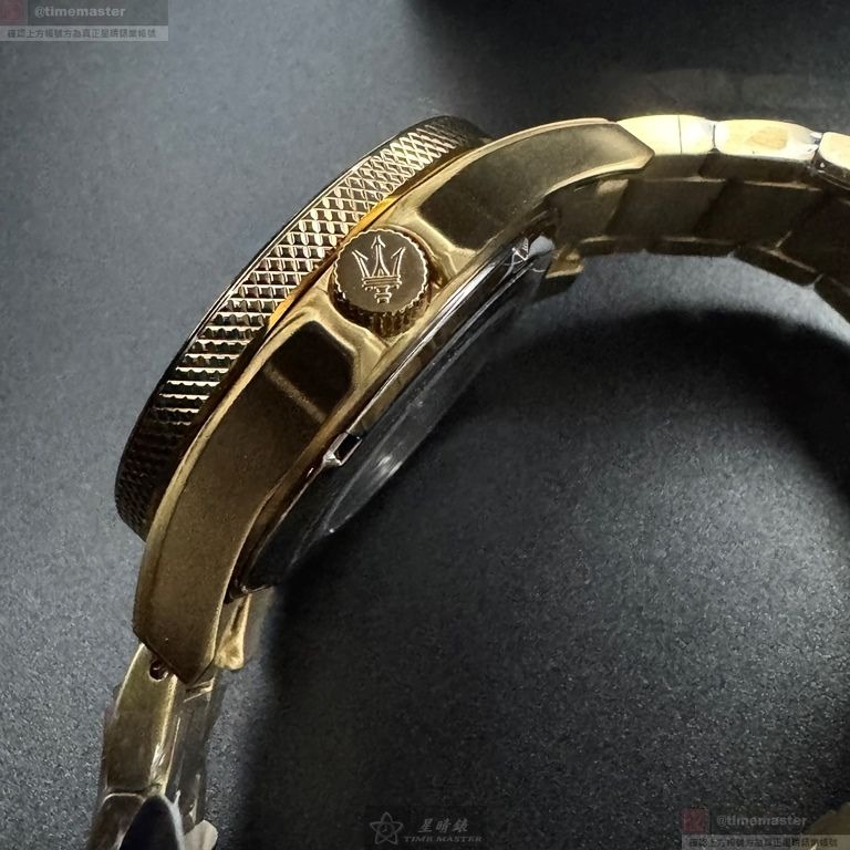 MASERATI手錶,編號R8823140003,44mm金色錶殼,金色錶帶款-細節圖6