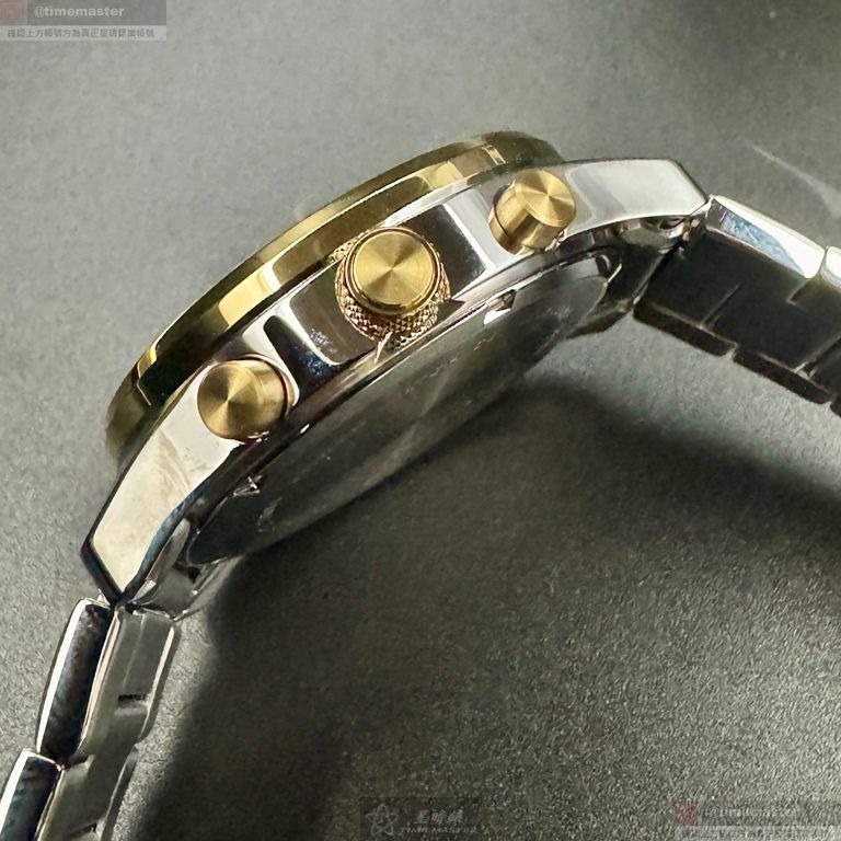 CITIZEN手錶,編號CI00024,42mm銀圓形精鋼錶殼,寶藍色中三針顯示錶面,金銀相間精鋼錶帶款-細節圖3