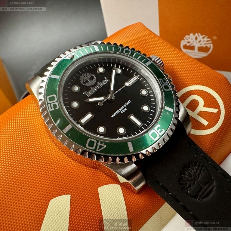 TimberLand手錶,編號TL57195,40mm銀錶殼,深黑色錶帶款-細節圖2