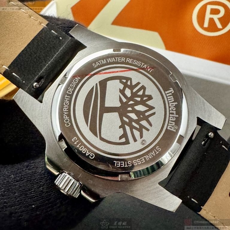 TimberLand手錶,編號TL57195,40mm銀錶殼,深黑色錶帶款-細節圖4