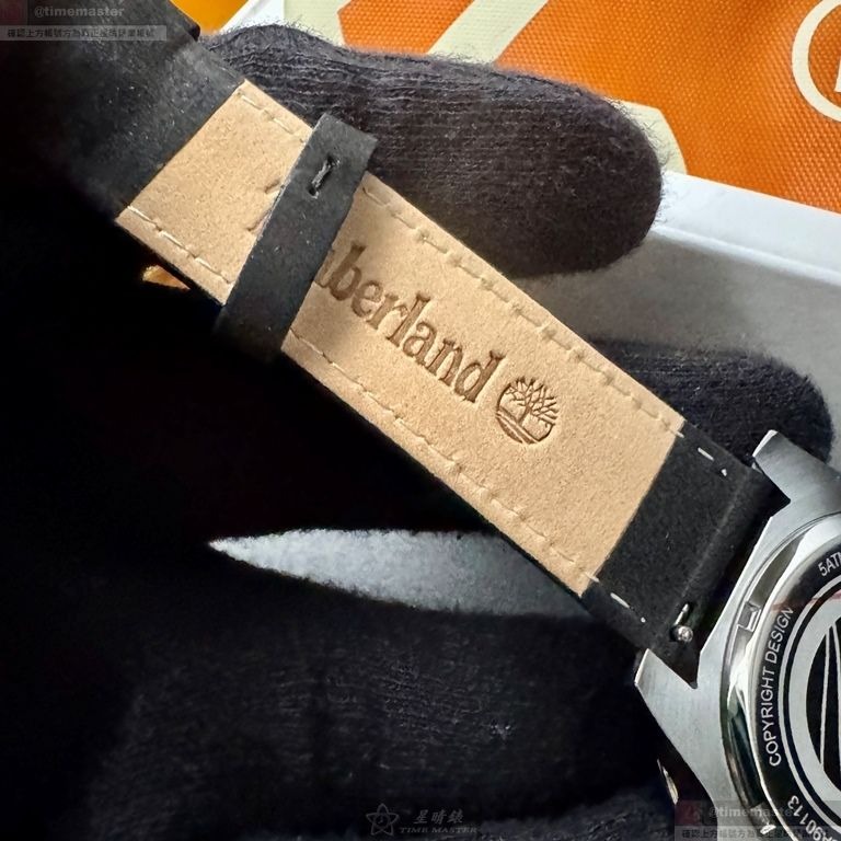 TimberLand手錶,編號TL57195,40mm銀錶殼,深黑色錶帶款-細節圖5