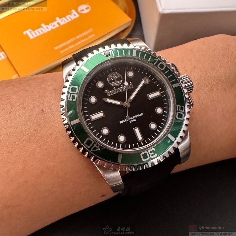 TimberLand手錶,編號TL57195,40mm銀錶殼,深黑色錶帶款-細節圖6