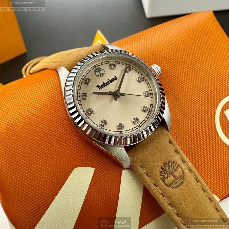 TimberLand手錶,編號TL57199,28mm銀錶殼,咖啡色錶帶款-細節圖2