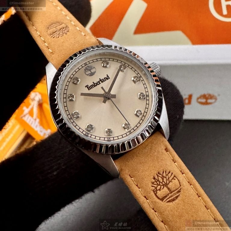 TimberLand手錶,編號TL57199,28mm銀錶殼,咖啡色錶帶款-細節圖3