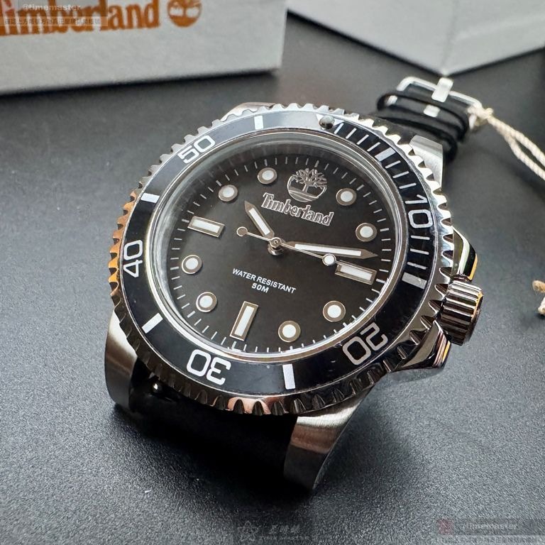TimberLand手錶,編號TL57200,40mm黑錶殼,深黑色錶帶款-細節圖7