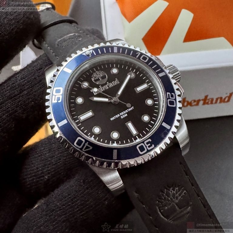 Timberland手錶,編號TL57207,42mm寶藍錶殼,深黑色錶帶款-細節圖3
