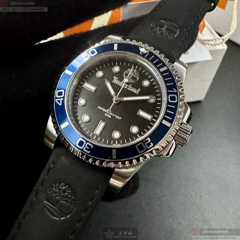 Timberland手錶,編號TL57207,42mm寶藍錶殼,深黑色錶帶款-細節圖4